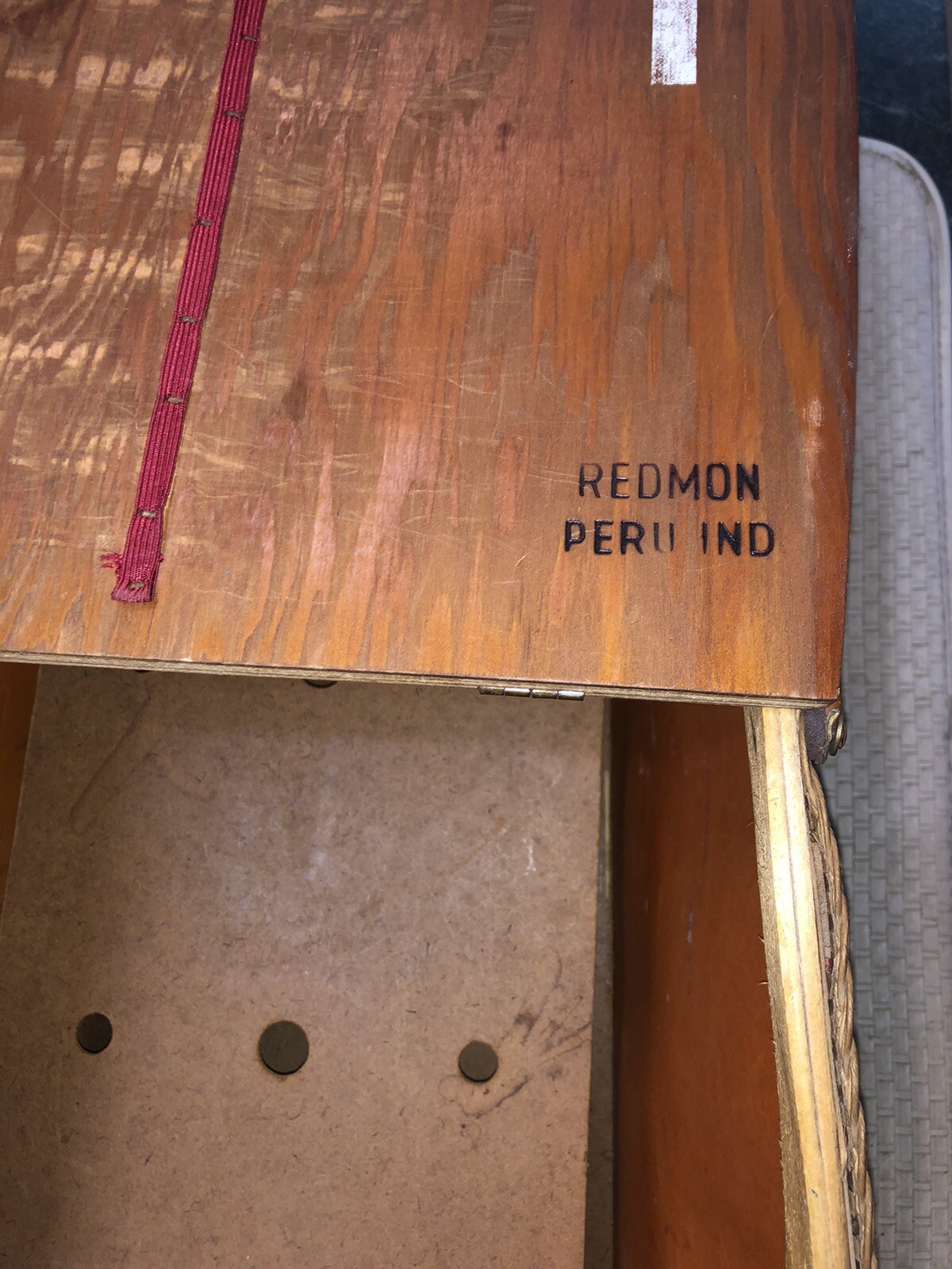 Redmon Picnic Baskets Peru Indiana Woven Camper Wood Metal Wicker 22