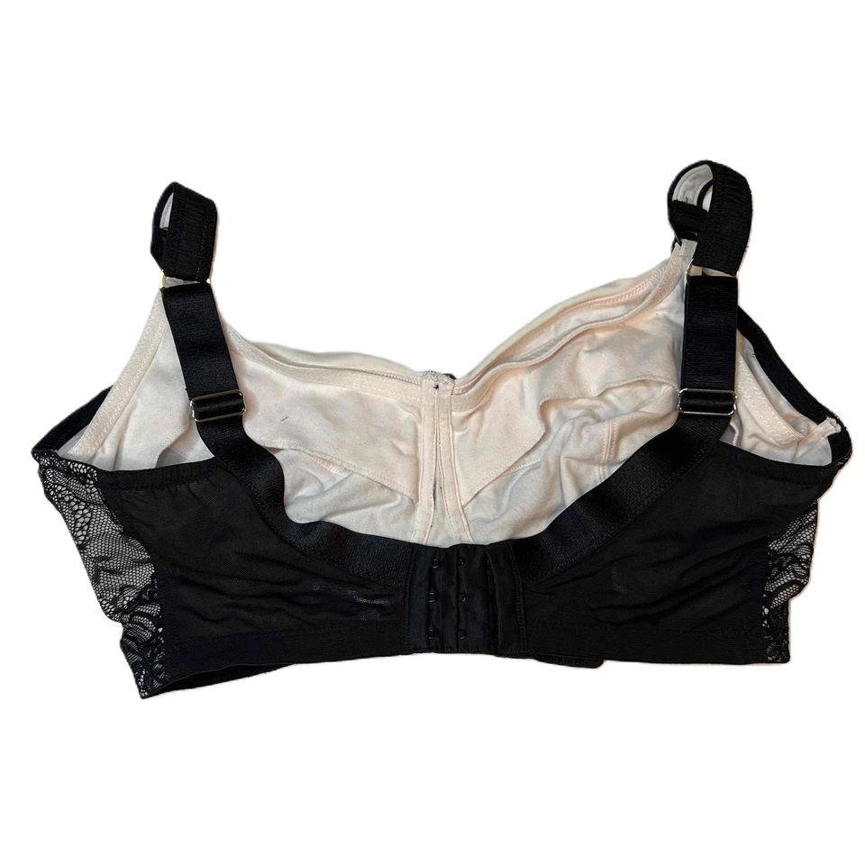 Sujetador de lactancia Hotmilk crema negro encaje superpuesto sin alambres para mujer 34H Foto 4 de 4