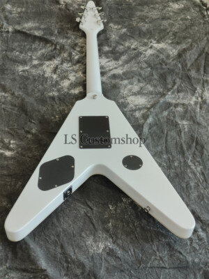 Custom Shop Fly V Electric Guitar Pure White FR Bridge 6 String HH