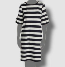 $135 Lauren Ralph Lauren Women's Blue White Striped Bell Sleeve Dress Size XS