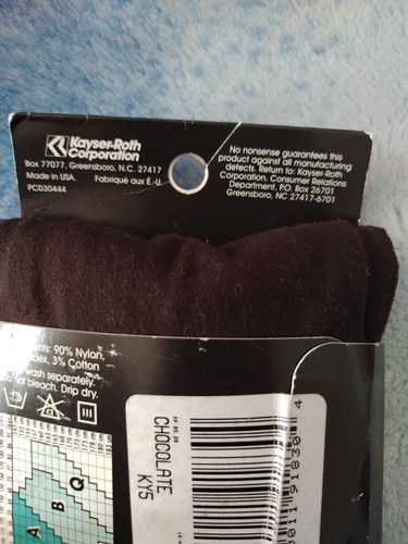 Vtg 90s No Nonsense Fashion Accent Silky control top Tights Sz B Chocolate Brown - Picture 5 of 7