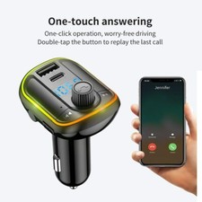 New Wireless Bluetooth Car Handsfree Kit FM Transmitter MP3 USB PD Fast Charger