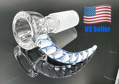 MAV Glass 14mm Yellow Swirl Horn Bowl with Handle