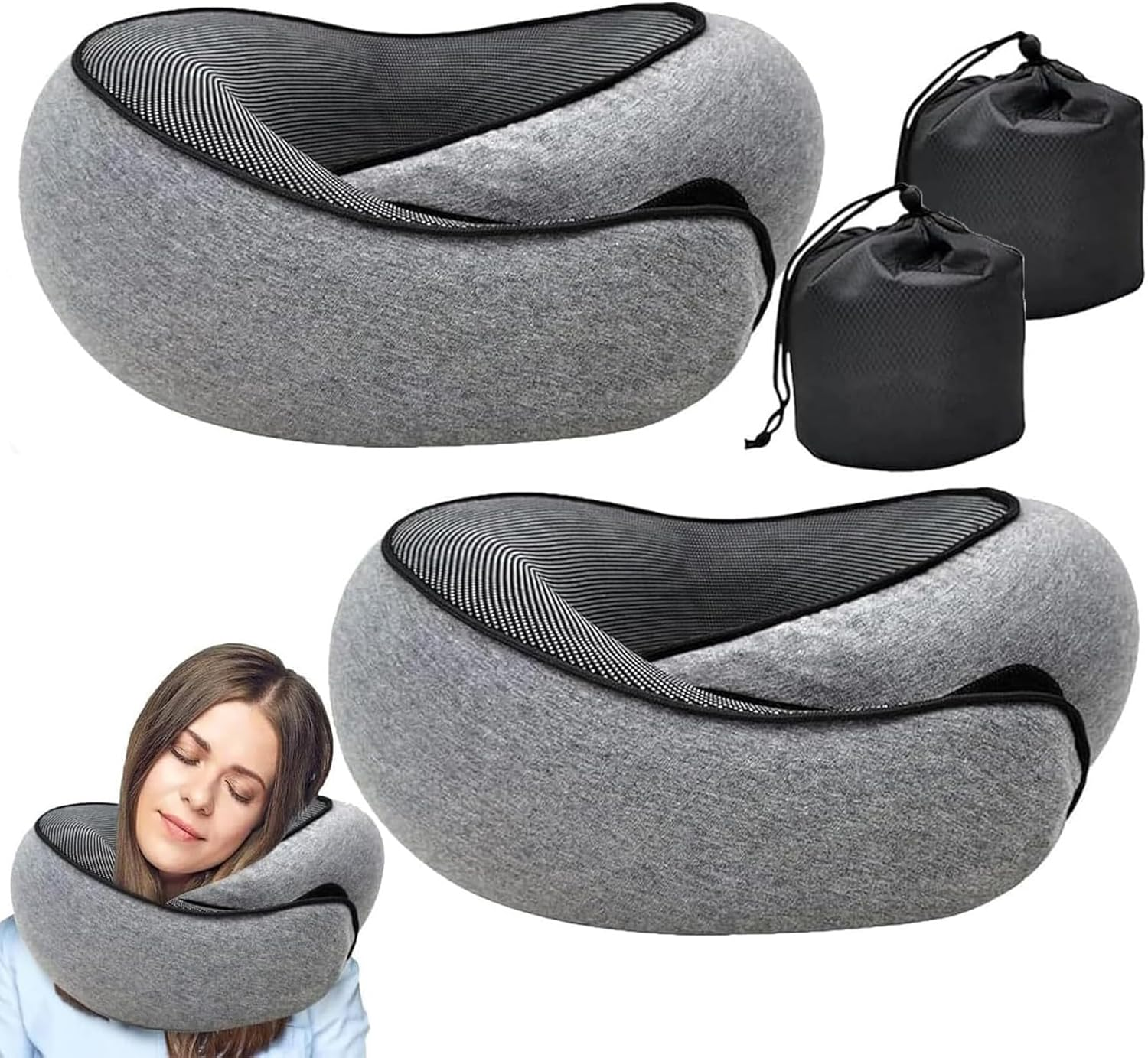 Comfortable Travel Neck Pillow for Airplanes and Long Flights