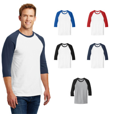 Gildan 5700 Men's Baseball T-Shirt 3/4 Sleeve Raglan Color Block