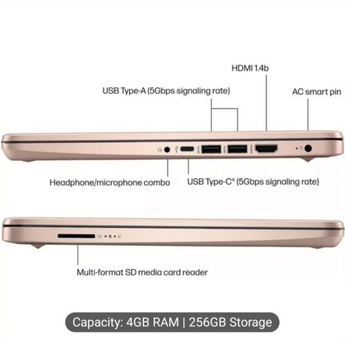 HP 2024 Newest 14" Rose Gold Laptop N4120 Quad-Core 4GB RAM 256G Storage Win11 - Picture 4 of 6