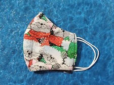 Washable Handmade Fabric Face Mask filter pocket CHRISTMAS CATS KITTENS GLITTER