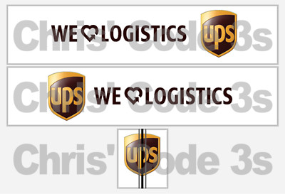Code 3 selbstklebendes Vinyl Anhänger Aufkleber - UPS We Love Logistics - 1/50 1/76 1/148