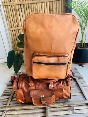 canvas and leather backpack purse 25L Traveler Canvas Backpack  Kodiak Leather