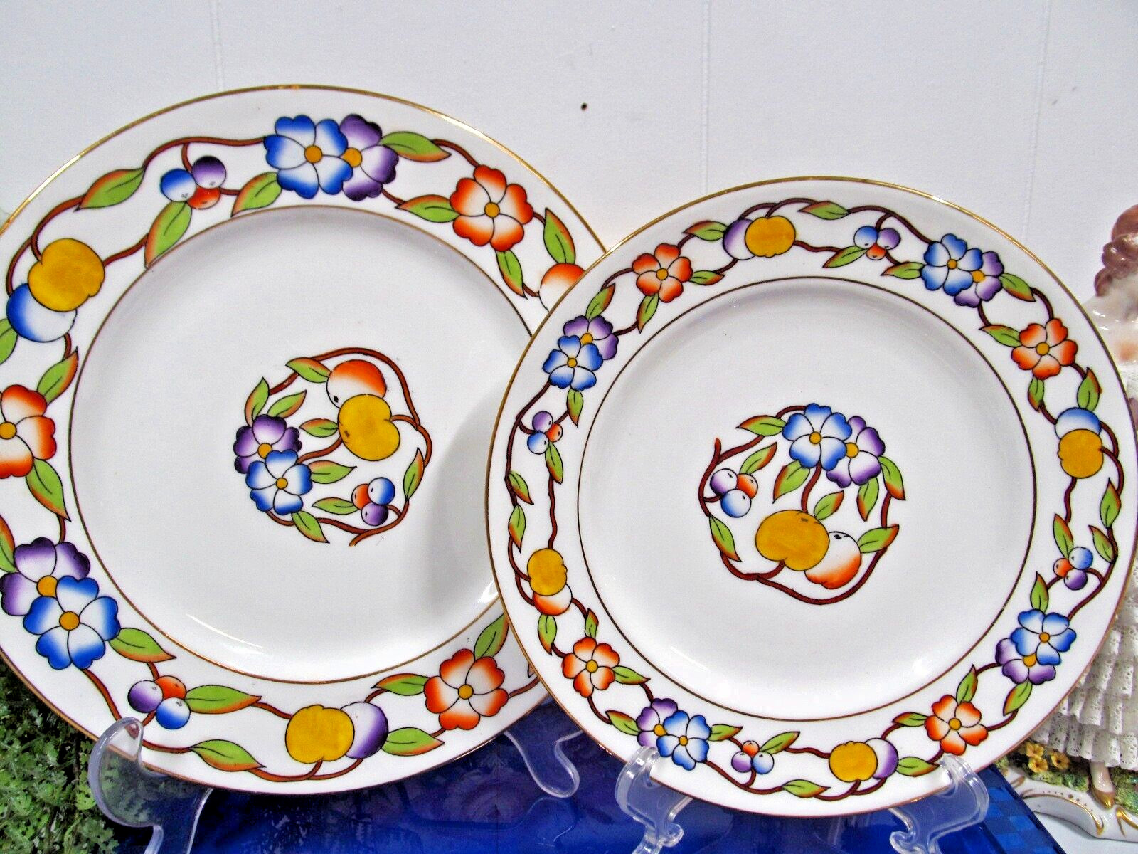 Star Paragon 1918 tea cup and saucer trio  Boston pattern painted teacup