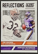 2017 Panini Score Reflections #6 Jim Brown / Adrian Peterson Browns Vikings HOF