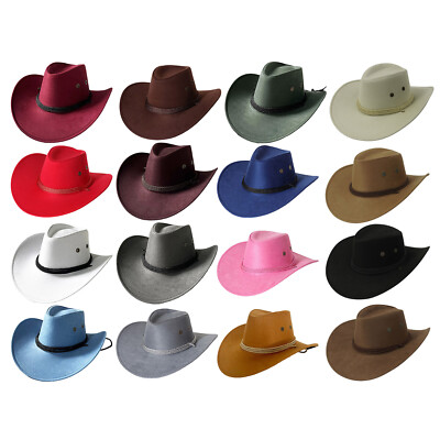 DE American Western Cowboy Hut Outdoor Sonnenhut Reiten Hut Big Brim Kordelzug