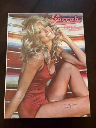 VINTAGE 1977 FARRAH FAWCETT Jigsaw Puzzle 100% COMPLETE in BOX Charlie's Angels - Picture 1 of 3