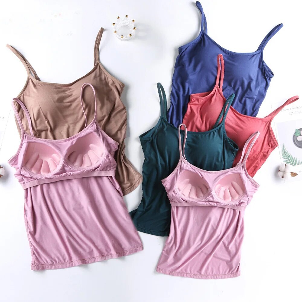 Singlet with Built In Bra Plus size available