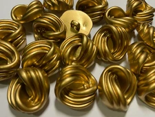 Braided/Swirl Design Lightweight Poly Button Matte Gold 15mm Shank Base