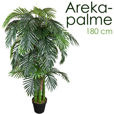 Palmenbaum Palme Arekapalme Künstliche Pflanze Kunstpflanze 180cm Decovego