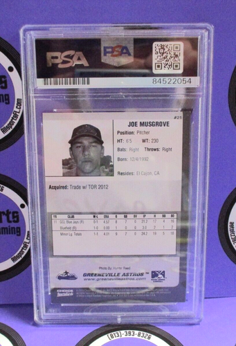 Joe Musgrove Greenville Astros Choice Card PSA Slabbed Certified 84522054 - Picture 6 of 8