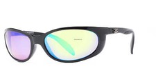 New Authentic Calcutta Nantucket Sunglasses-Shiny Black/Green Mirror Lens