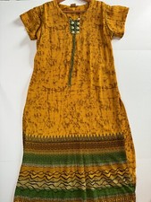 Handmade India Dress Women Medium Mustard Boho Ethnic Kurti Chennai