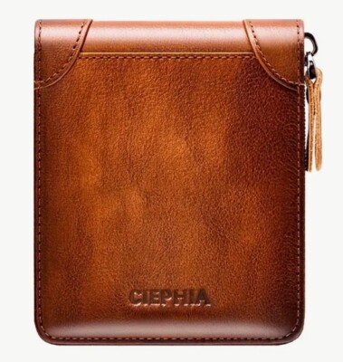 Access Denied Genuine Leather Slim Bifold Wallets For Men - Black