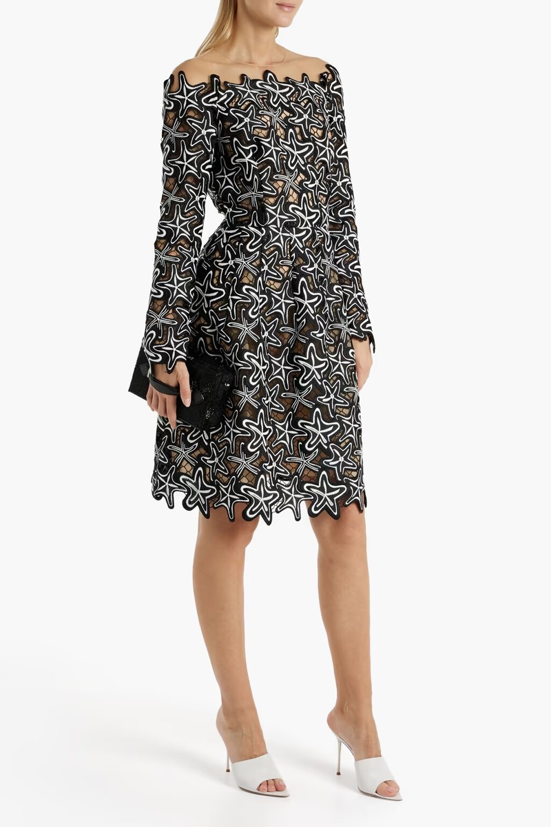 $3890 NEW Oscar de la Renta Tulle Gipure Lace Dress Black White Starfish 6 | eBay $3890 NEW Oscar de la Renta Tulle Gipure Lace Dress Black White Starfish 6 | eBay