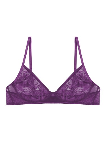 Women Lingerie Soft Sheer Lace Floral Nipple Split Bralette Unlined Bra Tops - 第 52/91 張圖片
