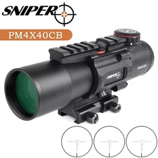 Sniper PM4X40 Prism Scope Red Dot scope with Red and Green Illuminated reticle