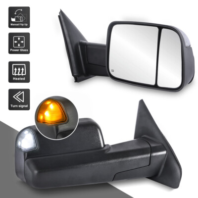 Manual Folding Truck Mirrors Manual Textured Black Side View Mirrors - Pair For 1994-1997 Dodge Ram 1500/2500/3500, AM Autoparts 94-97 Ram Mirror Pair - Foto 10