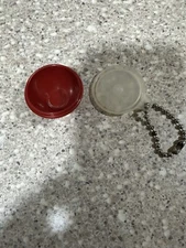 Vintage Mini Tupperware Bowl with Lid Key Chain Red made USA