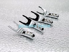 4x Pure Copper Rhodium Speaker Cable Spade Terminal Connector Plug