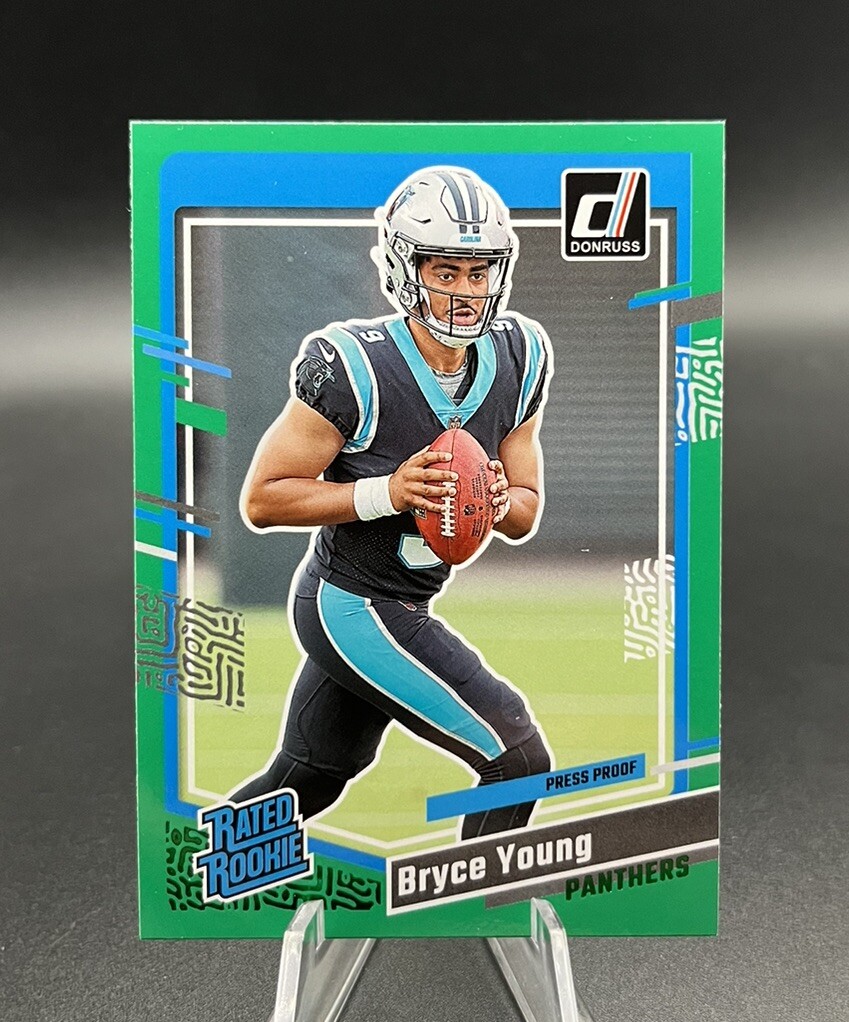 2023 Donruss BRYCE YOUNG Green Press Proof Rated Rookie Card RC Panthers #311