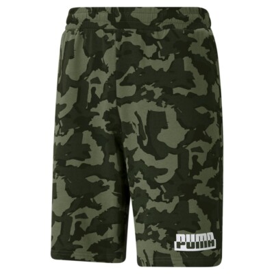 Puma Herren Core Camo Shorts Sweat Stoff AOP Forest Night M L XL NEU