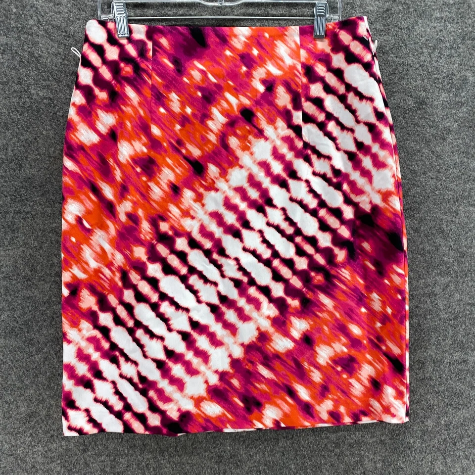 Falda Worthington Mujer 14 Roja Geométrica Línea A Midi Cremallera tiro medio Algodón Foto 4 de 4