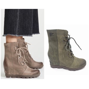 green sorel wedge boots