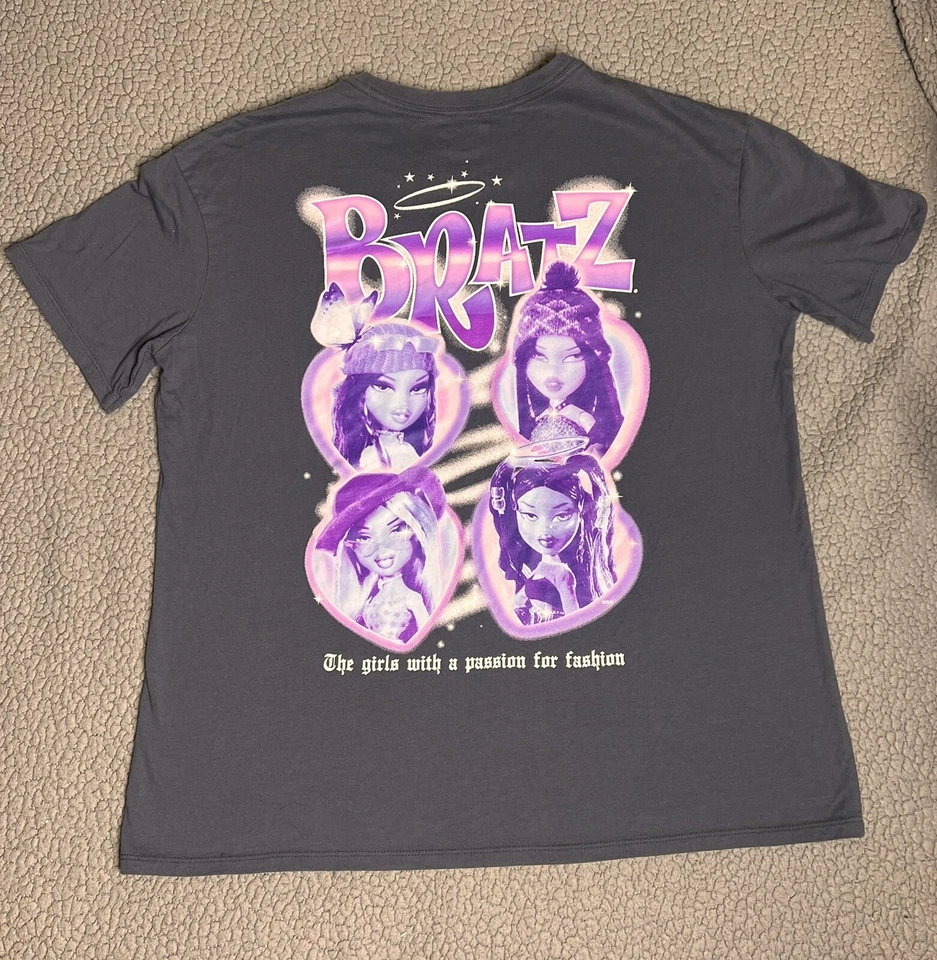 Camiseta Bratz Gris Y Rosa Junior Niñas Talla XXL Con Estampado Gráfico Foto 3 de 4