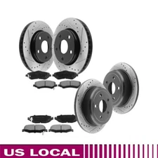 Front Rear Brake Rotors and Brake Pads For Jeep Wrangler 07-17 Wrangler B27 FL