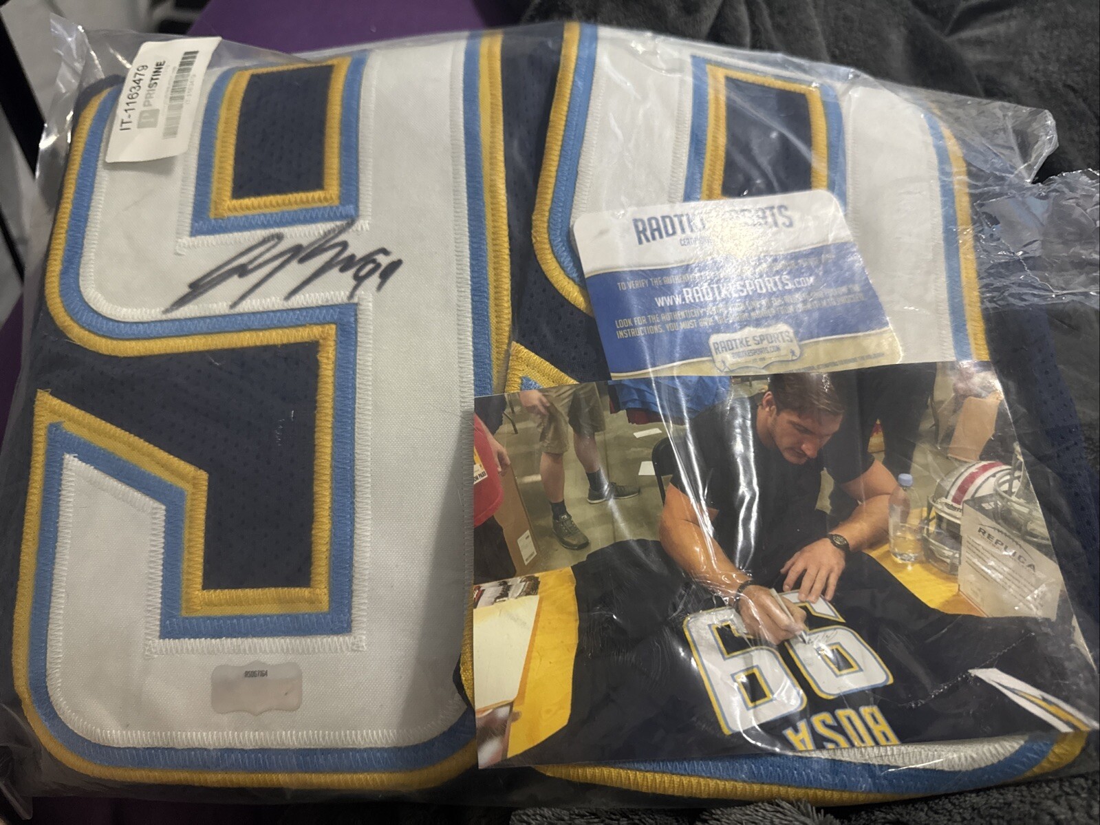 Joey Bosa Autographed Signed Los Angeles Chargers LA CHARGERS CUSTOM LIGHT BLUE STITCHED JERSEY Radtke Sports COA 