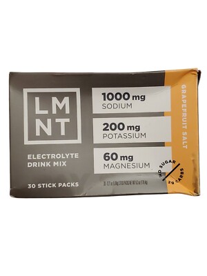 LMNT Grapefruit Salt Electrolyte Keto Drink Mix Pack of 30 Sticks FREE SHIPPING