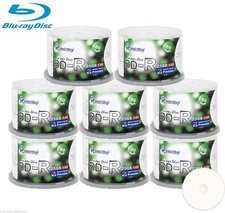 400 Pcs SmartBuy BD-R Blu-ray 6X 25GB White Inkjet Hub Printable Recordable Disc