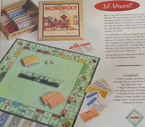 Monopoly edición especial limitada caja de madera edición nostalgia edición en inglés - Imagen 4 de 4