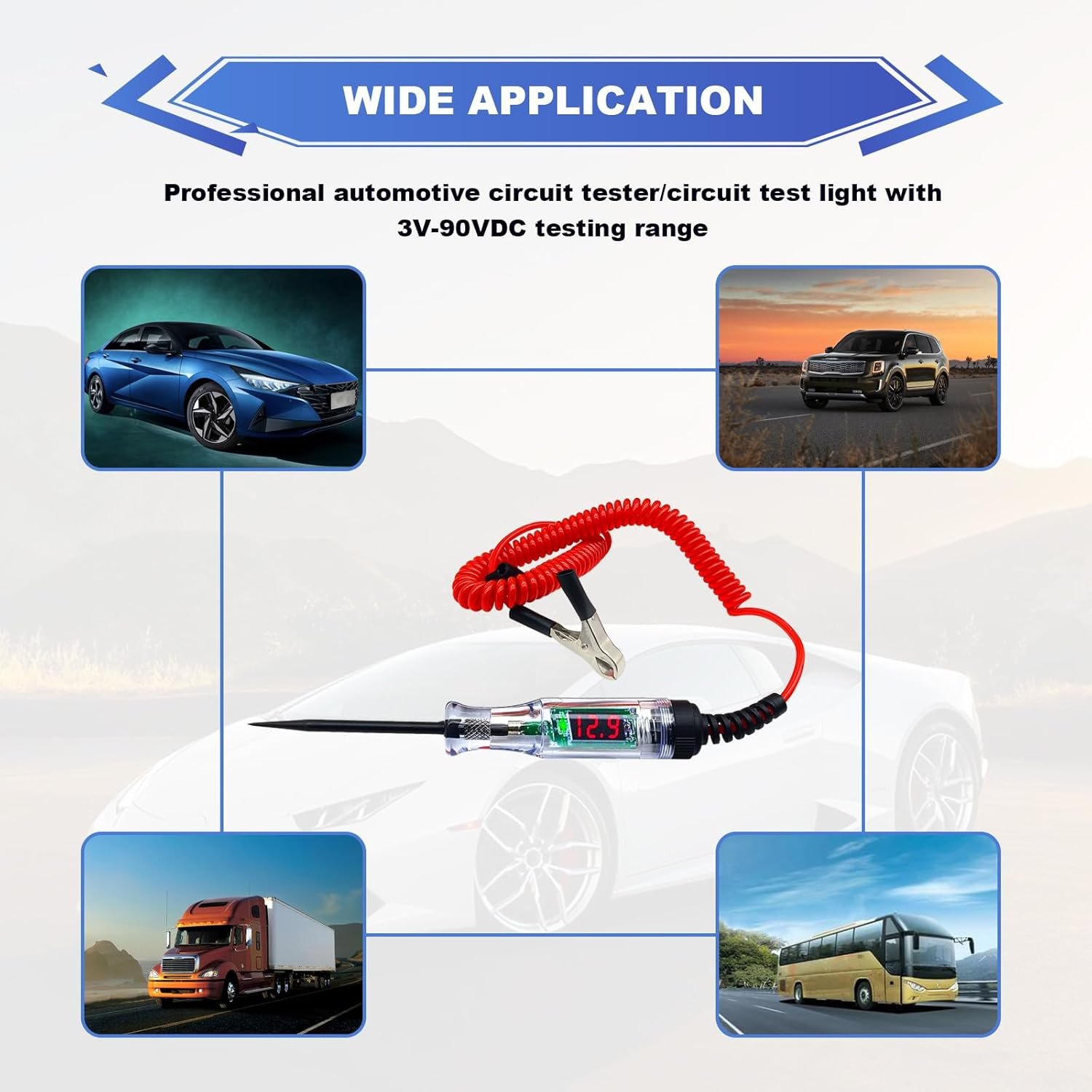 6-24V Digital Electric Voltage Circuit Tester Automotive Test Light Car Truck
