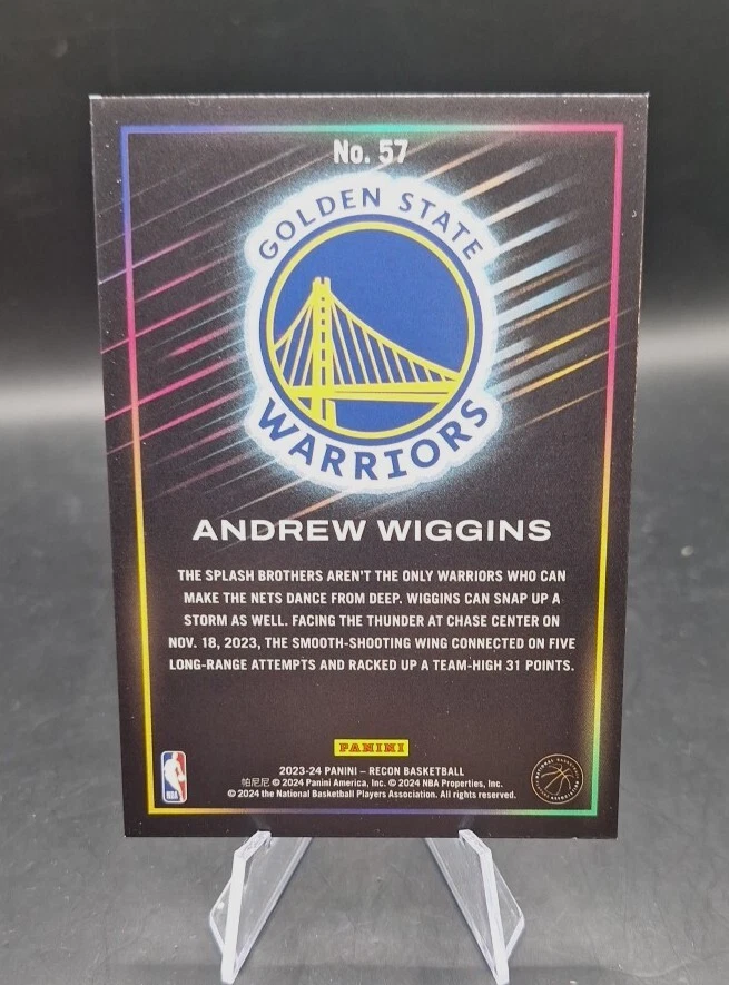 2023-24 PANINI RECON ANDREW WIGGINS HOLO BRONZE /199 No.57 WARRIORS - Image 2 of 2