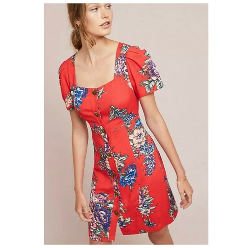 Maeve Anthropologie Red Floral Short 