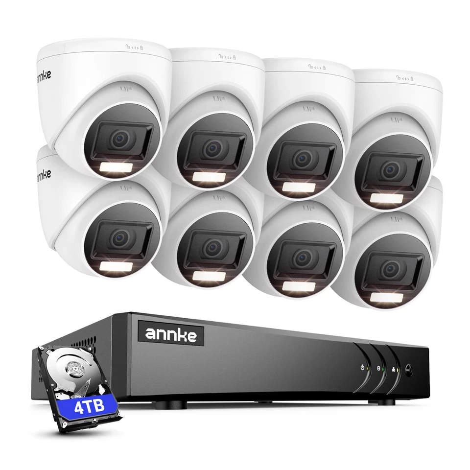 ANNKE 8CH 5MP Lite DVR Exterior 1080P CCTV Sistema de Cámara de Seguridad AI Color Noche Foto 2 de 4