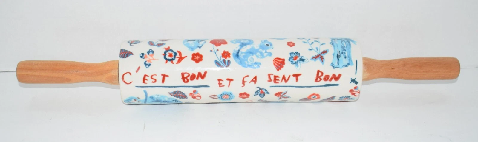 Anthropologie Nathalie Lete Ceramic Bibelot Rolling Pin Rabbit Squirrel Owl