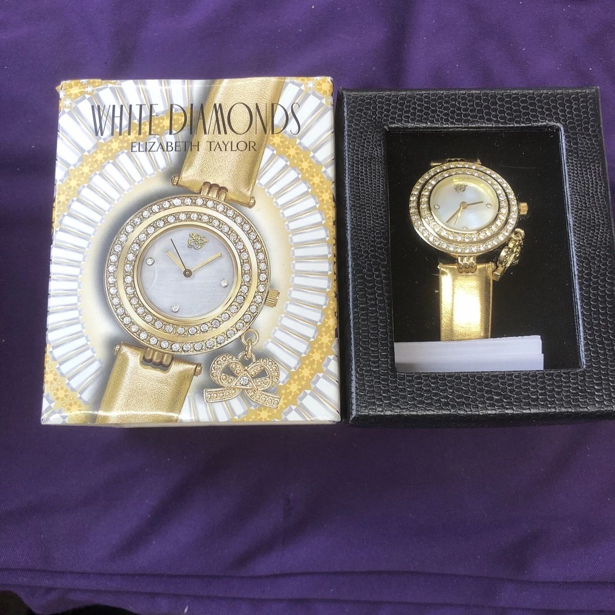 Elizabeth taylor white diamonds watch best sale