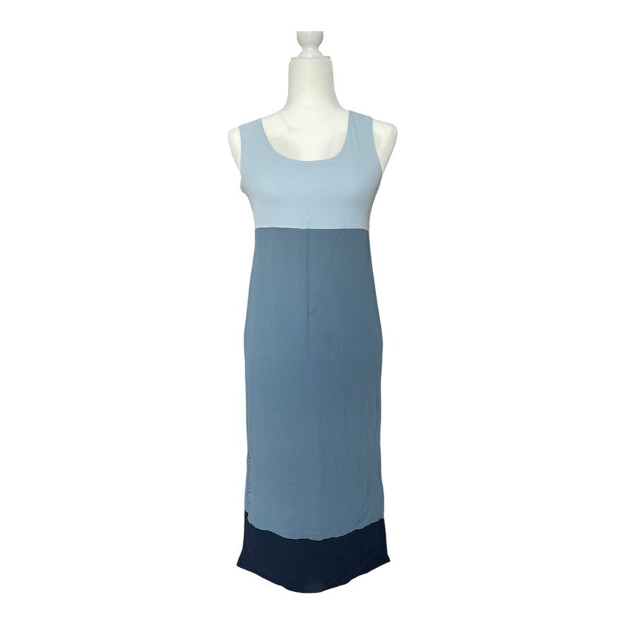 Y2K CW 100% Silk Lined Colorblock Sleeveless Maxi Dress Women's