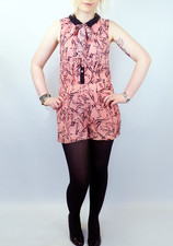 ANDY WARHOL x PEPE JEANS WOMENS POP ART VELVET UNDERGROUND BANANA PLAYSUIT S K33