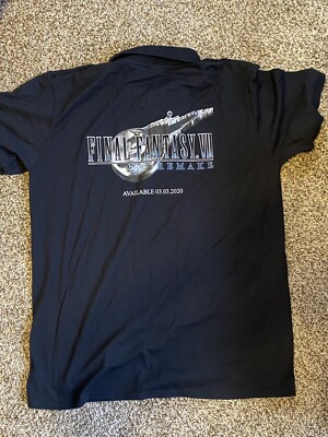 ff7リメイク　ポロシャツ　海外限定 New Final Fantasy VII Remake polo shirt XL black promo video game