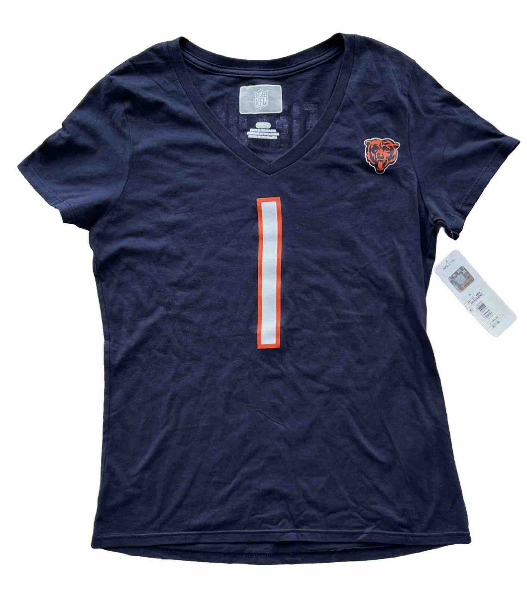 NFL Chicago Bears JUSTIN FIELDS #1 Short Sleeve T-Shirt Women's Sz